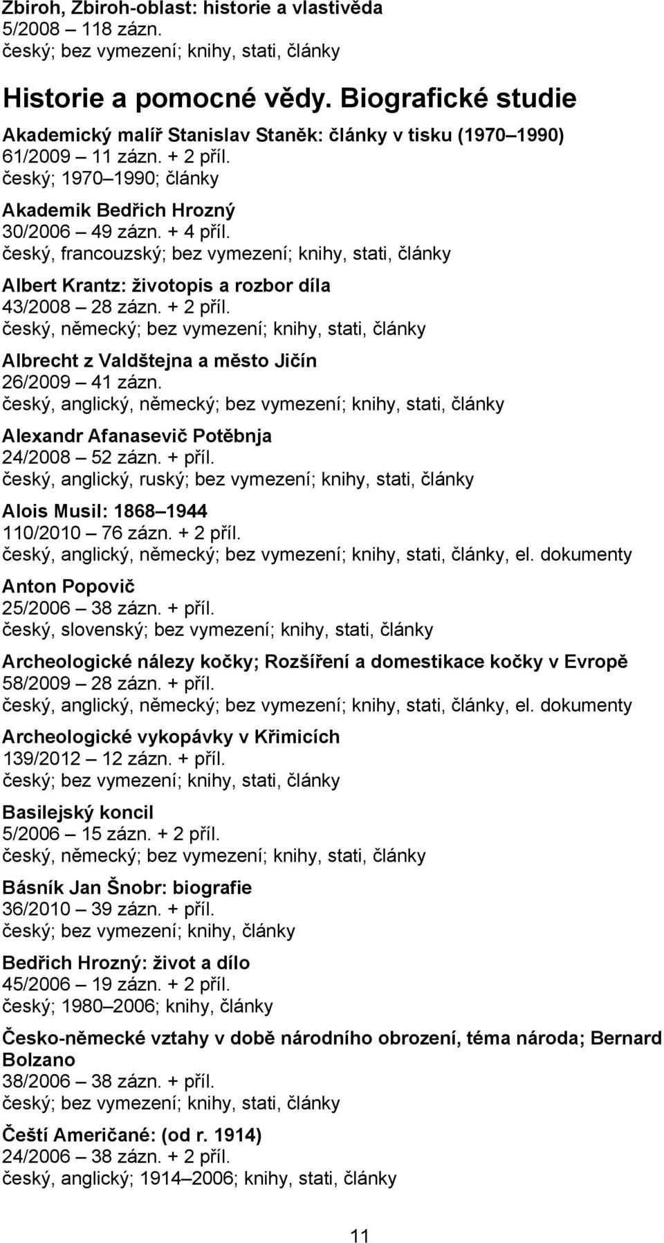 český, německý; bez vymezení; knihy, stati, články Albrecht z Valdštejna a město Jičín 26/2009 41 zázn.