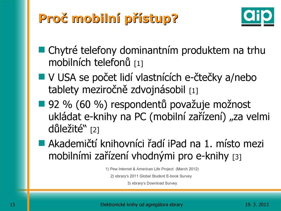 meziročně zdvojnásobil [1] 92 % (60 %) respondentů považuje možnost ukládat e-knihy na PC (mobilní zařízení) za velmi