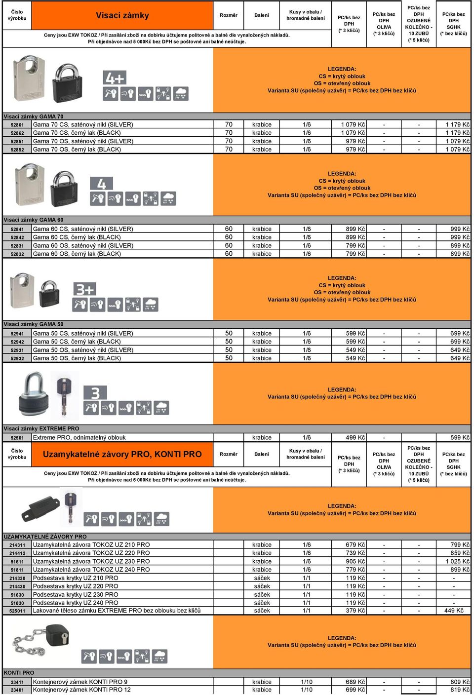 Kč - - 1 179 Kč 52851 Gama 70 OS, saténový nikl (SILVER) 70 krabice 1/6 979 Kč - - 1 079 Kč 52852 Gama 70 OS, černý lak (BLACK) 70 krabice 1/6 979 Kč - - 1 079 Kč Varianta SU (společný uzávěr) = bez