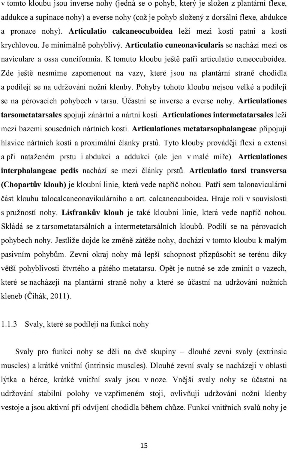 K tomuto kloubu ještě patří articulatio cuneocuboidea. Zde ještě nesmíme zapomenout na vazy, které jsou na plantární straně chodidla a podílejí se na udržování nožní klenby.