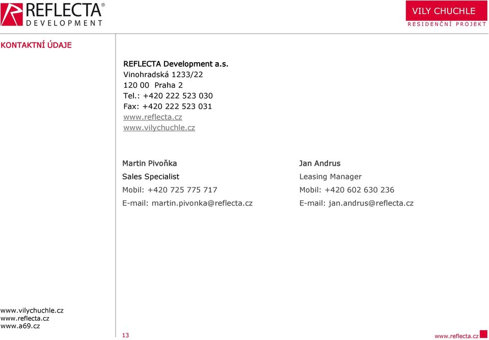 : +420 222 523 030 Fax: +420 222 523 031 Martin Pivoňka Sales Specialist