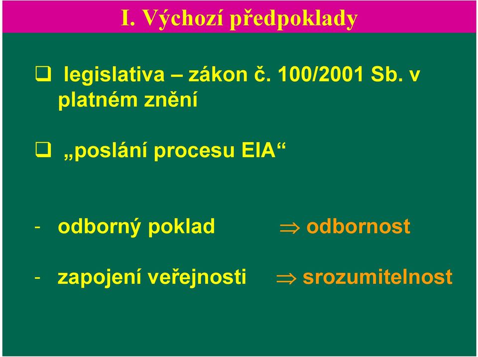 v platném znění poslání procesu EIA -