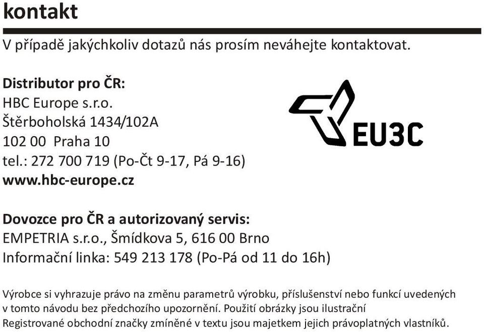 Èt 9-17, Pá 9-16) www.hbc-europ