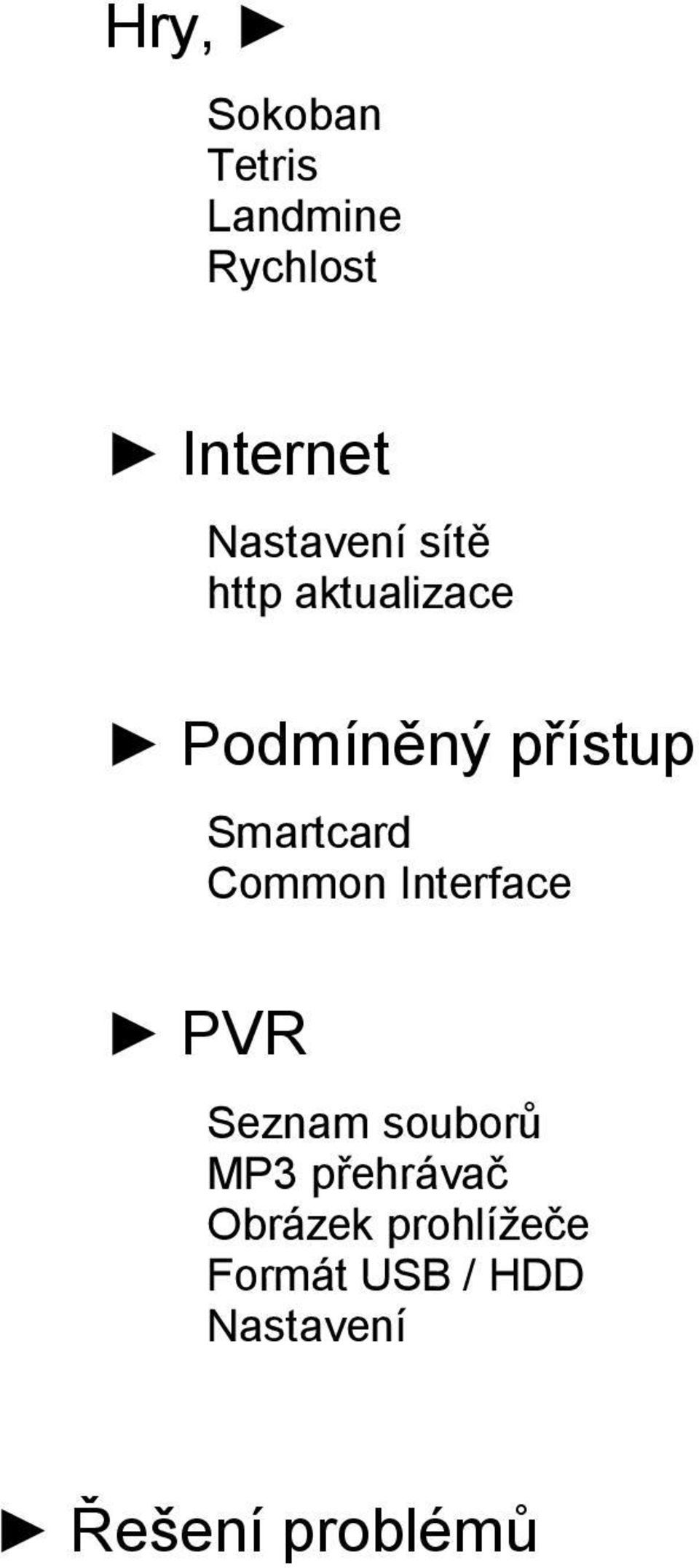 Smartcard Common Interface PVR Seznam souborů MP3