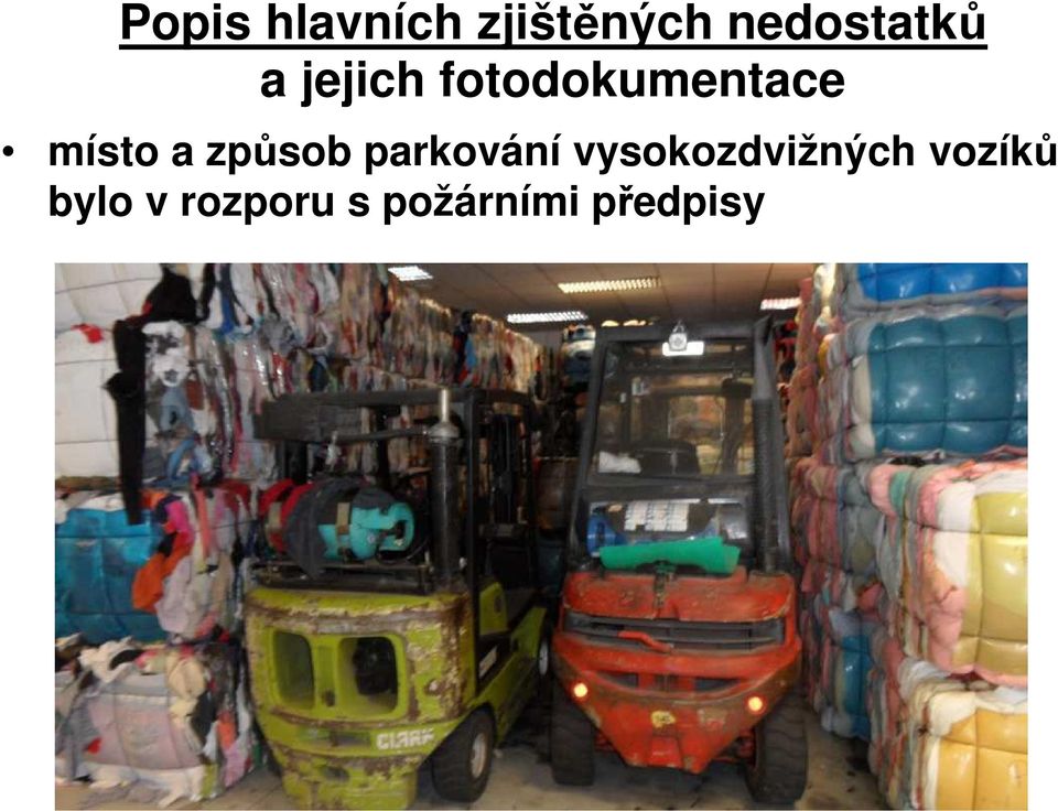 způsob parkování vysokozdvižných