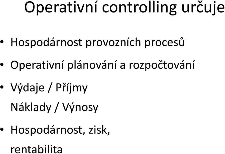 Operativní plánování a rozpočtování