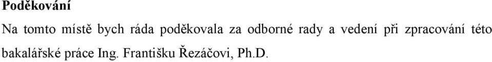 vedení při zpracování této