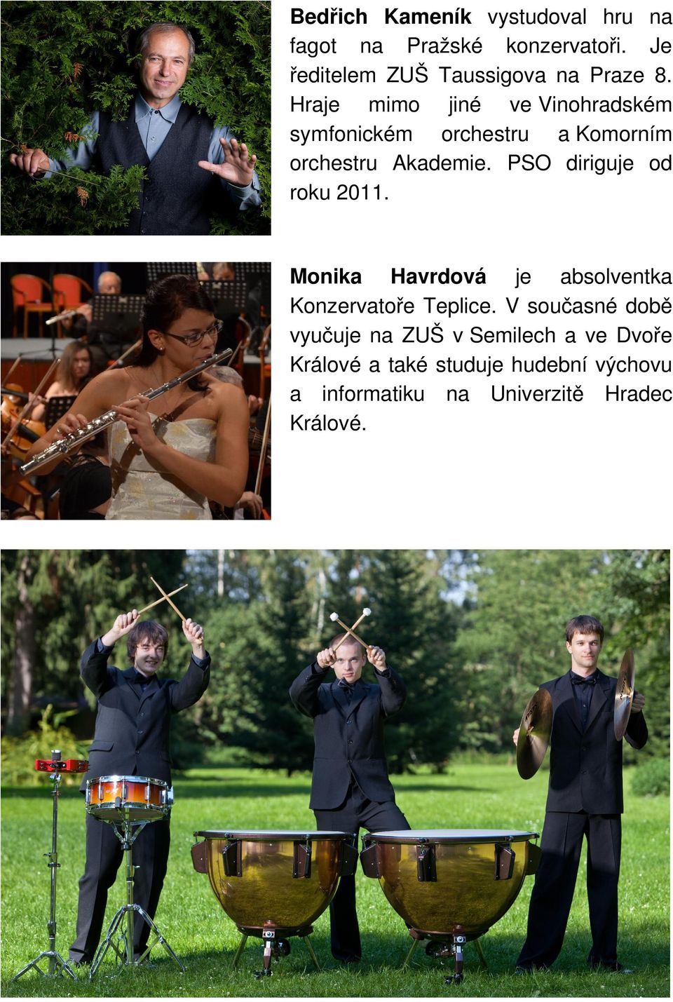 Hraje mimo jiné ve Vinohradském symfonickém orchestru a Komorním orchestru Akademie.