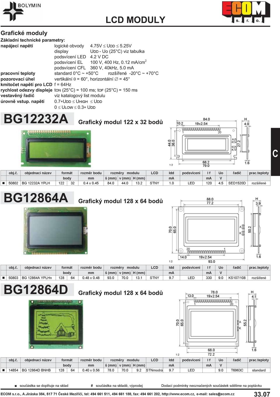 0 ma pracovní teploty standard 0 ~ +50 rozšíøené -20 ~ +70 pozorovací úhel vertikální = 60, horizontální = 45 kmitoèet napìtí pro LD f = 64Hz rychlost odezvy displeje ton (25 ) = 100 ms; tof (25 ) =