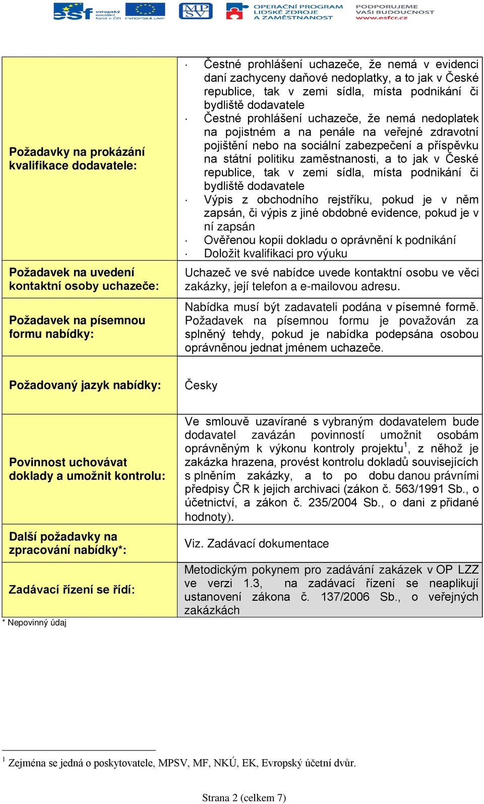 nebo na sociální zabezpečení a příspěvku na státní politiku zaměstnanosti, a to jak v České republice, tak v zemi sídla, místa podnikání či bydliště dodavatele Výpis z obchodního rejstříku, pokud je