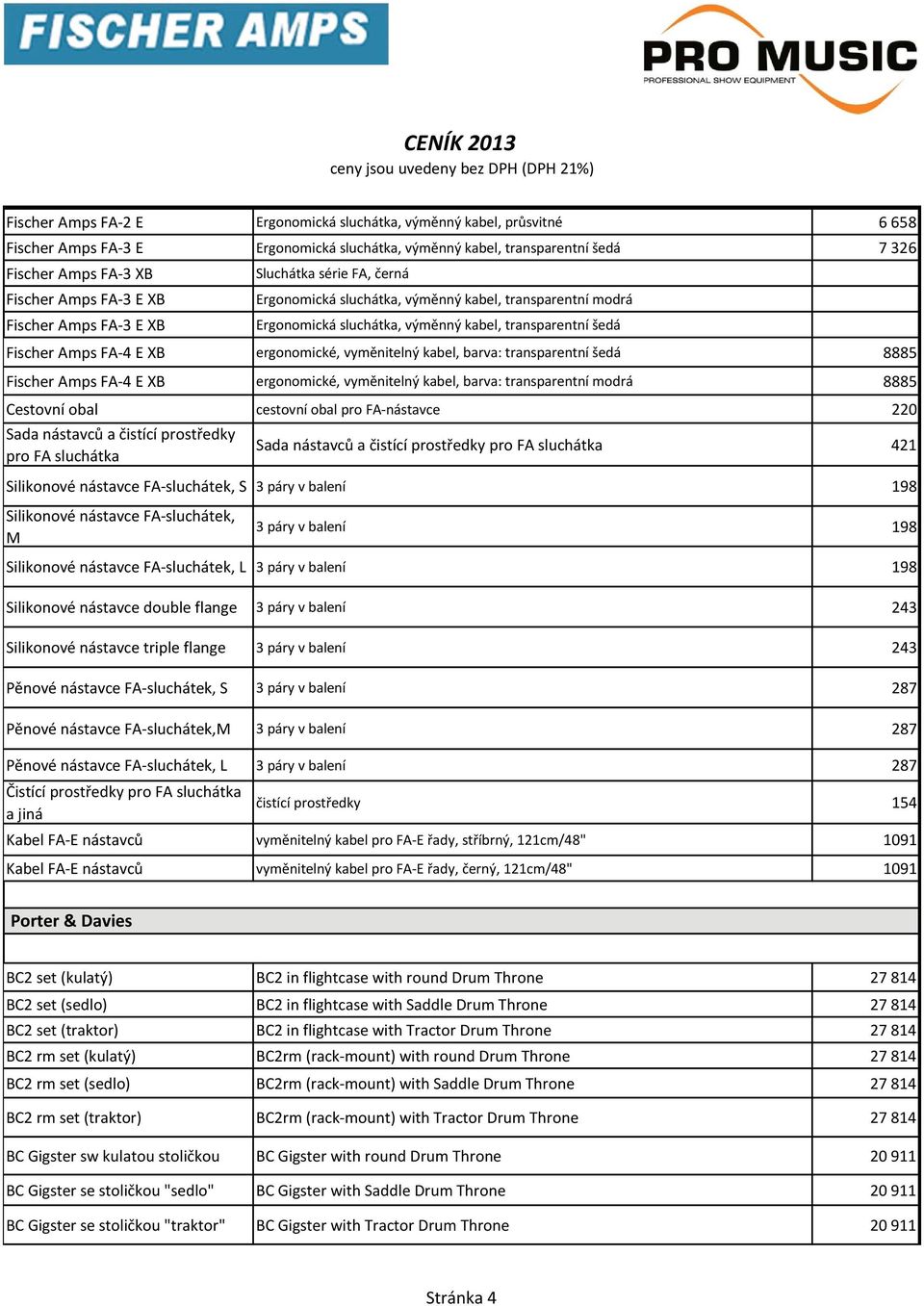 ergonomické, vyměnitelný kabel, barva: transparentní šedá 8885 Fischer Amps FA 4 E XB ergonomické, vyměnitelný kabel, barva: transparentní modrá 8885 Cestovní obal cestovní obal pro FA nástavce 220