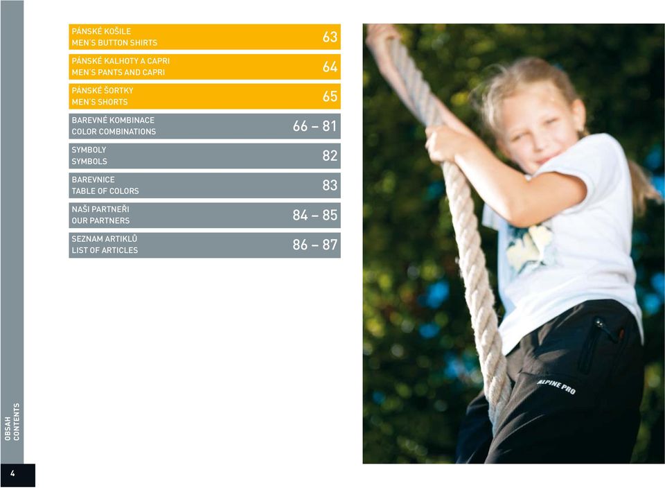 COMBINATIONS 66 81 SYMBOLY SYMBOLS 82 BAREVNICE TABLE OF COLORS 83 NAŠI