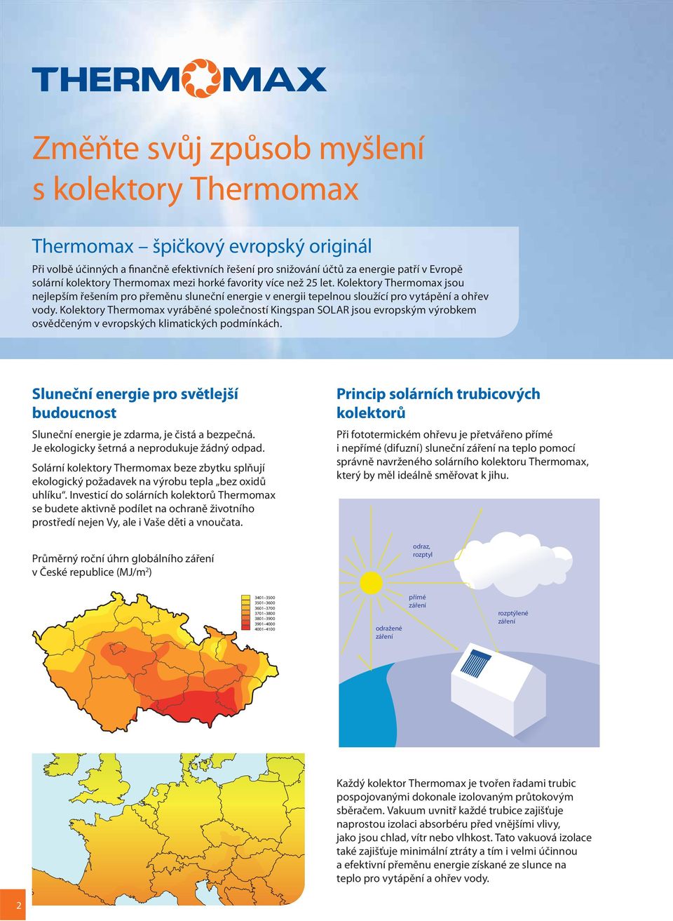 Kolektory Thermomax vyráběné společností Kingspan SOLAR jsou evropským výrobkem osvědčeným v evropských klimatických podmínkách.