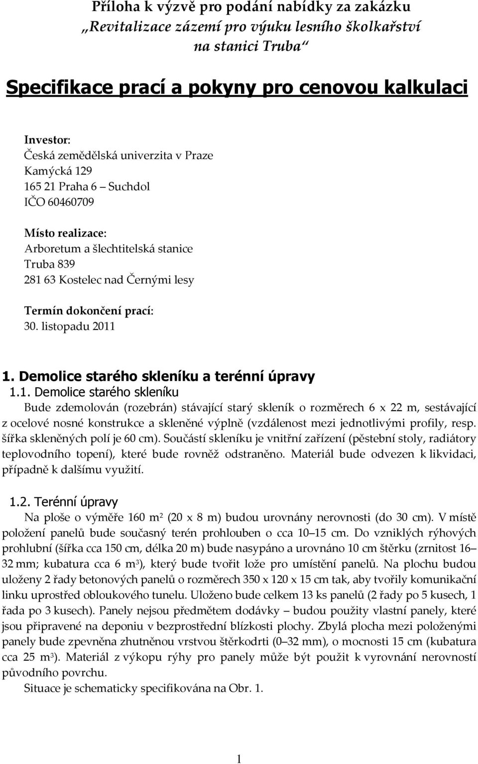 Demolice starého skleníku a terénní úpravy 1.