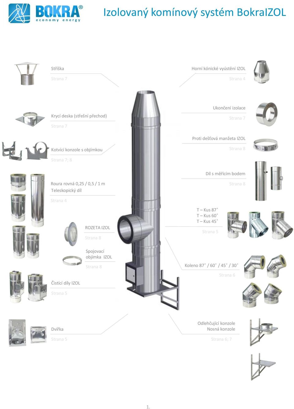 m Teleskopický díl Strana 8 Strana 4 ROZETA IZOL Strana 8 T Kus 87 T Kus 60 T Kus 45 Strana 5 Spojovací objímka IZOL