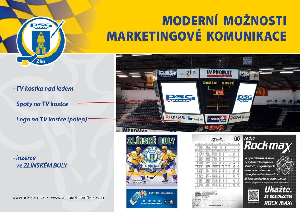 1991 186 77 P 0 9 - inzerce ve ZLÍNSKÉM BULY Tipsport extraliga 2014 / 2015 Zimní stadion Luďka Čajky Obránce Jméno Příjmení Narozen Výška Váha Hůl Sez Z G 14 ALEŠ HOLÍK 04.06.