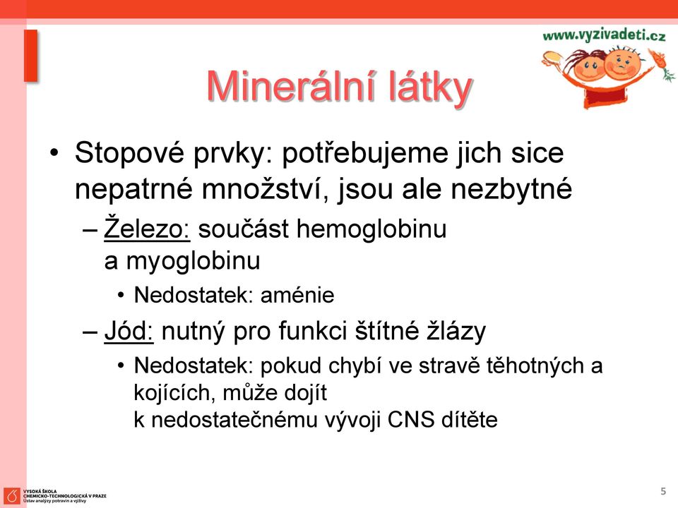 aménie Jód: nutný pro funkci štítné žlázy Nedostatek: pokud chybí ve