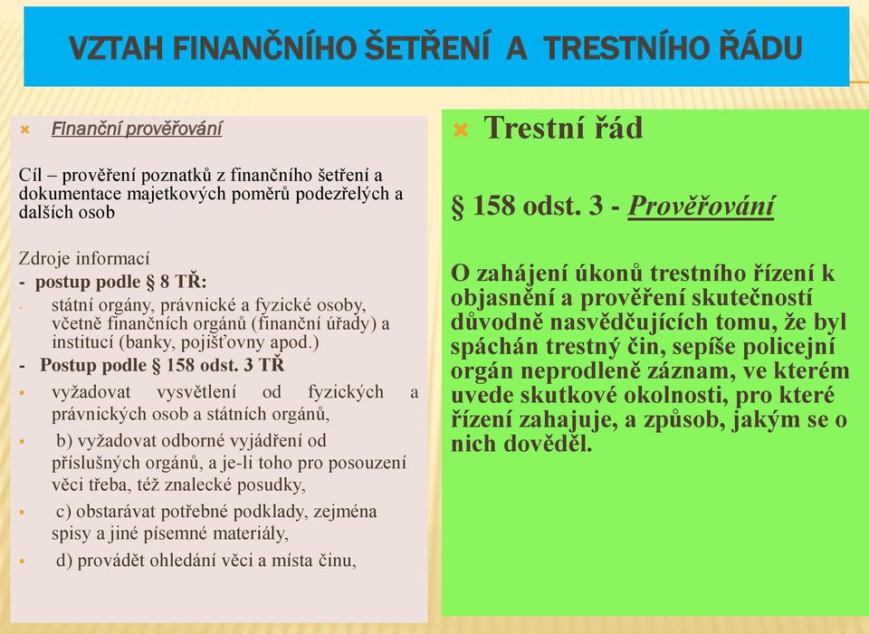 3 TŘ vyžadovat vysvětlení od fyzických a právnických osob a státních orgánů, b) vyžadovat odborné vyjádření od příslušných orgánů, a je-li toho pro posouzení věci třeba, též znalecké posudky, c)