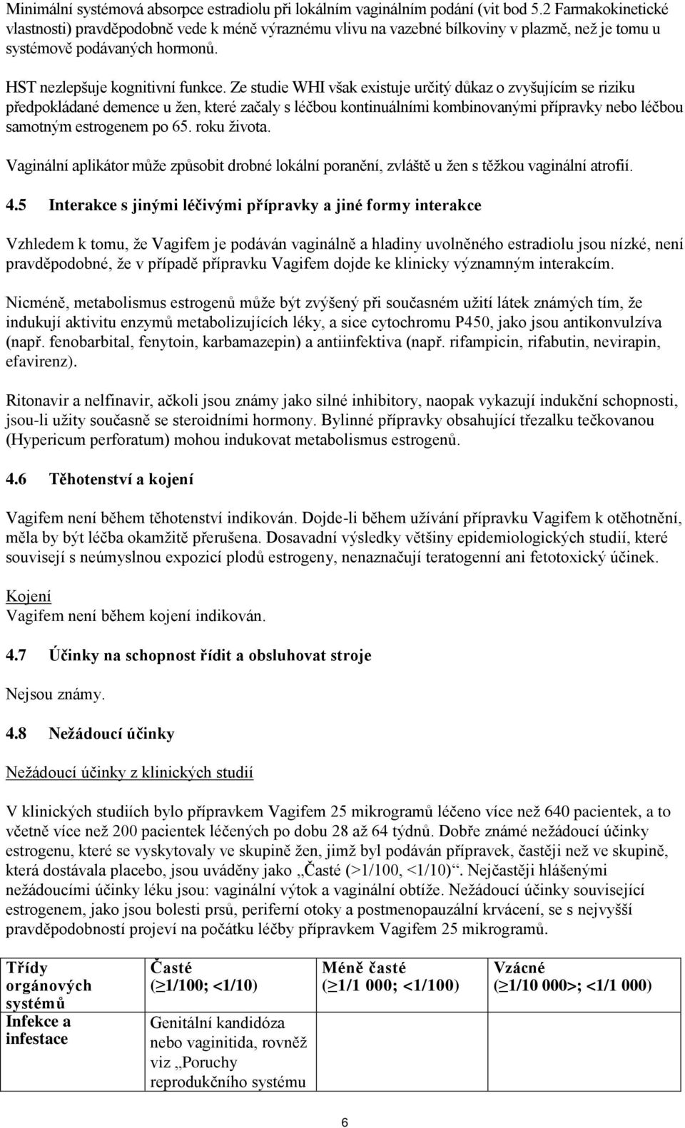 Ze studie WHI však existuje určitý důkaz o zvyšujícím se riziku předpokládané demence u žen, které začaly s léčbou kontinuálními kombinovanými přípravky nebo léčbou samotným estrogenem po 65.