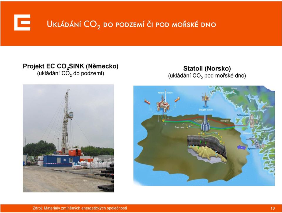 Statoil (Norsko) (ukládání CO 2 pod mořské dno)