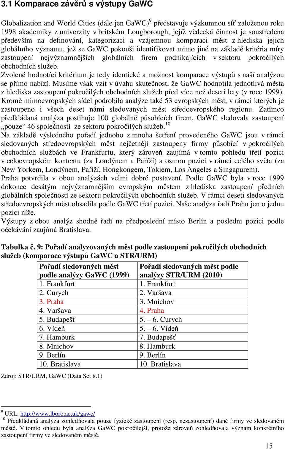 nejvýznamnějších globálních firem podnikajících v sektoru pokročilých obchodních služeb. Zvolené hodnotící kritérium je tedy identické a možnost komparace výstupů s naší analýzou se přímo nabízí.