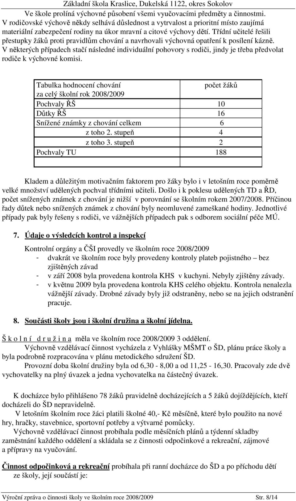 Třídní učitelé řešili přestupky žáků proti pravidlům chování a navrhovali výchovná opatření k posílení kázně.