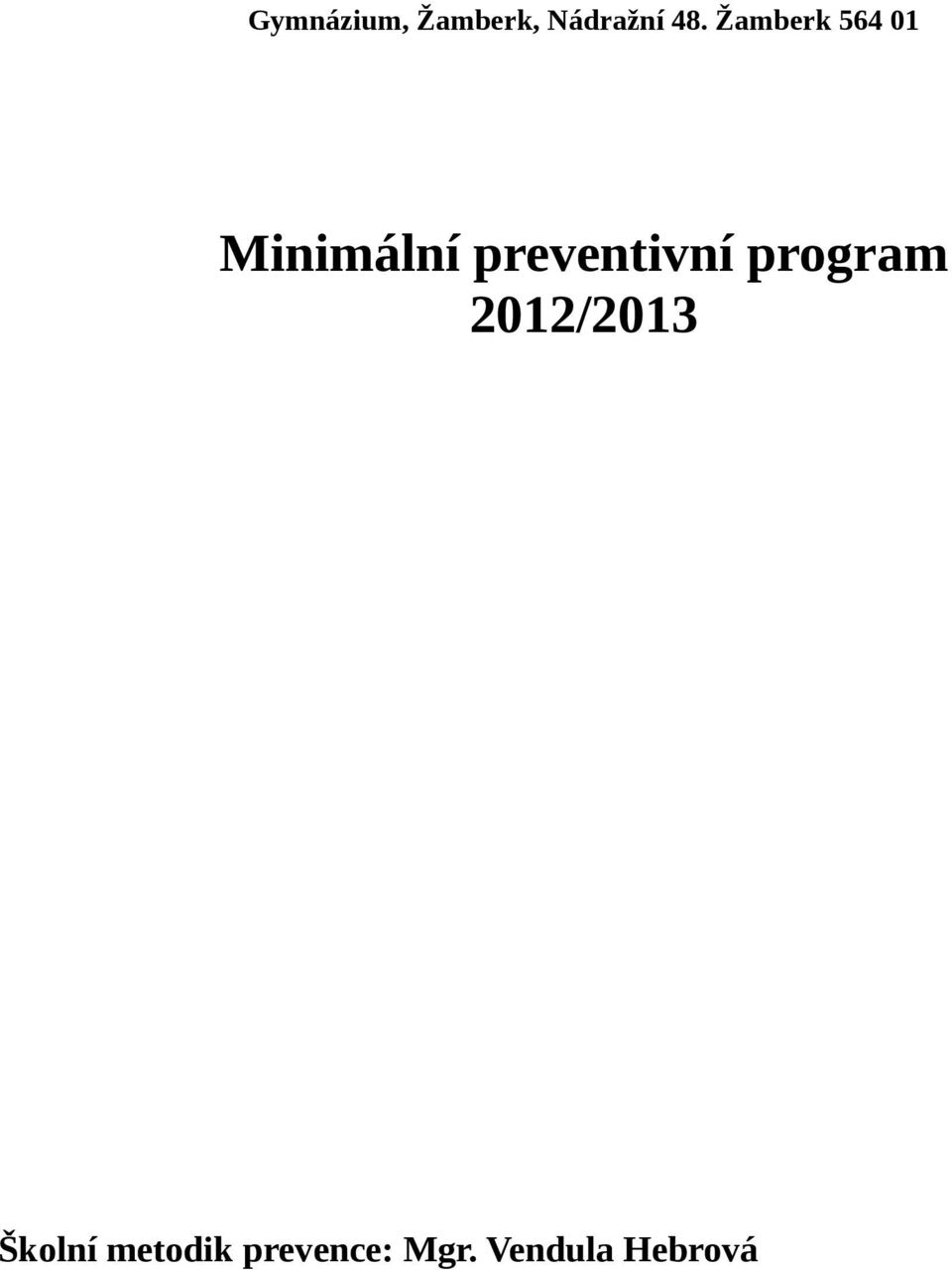 preventivní program 2012/2013
