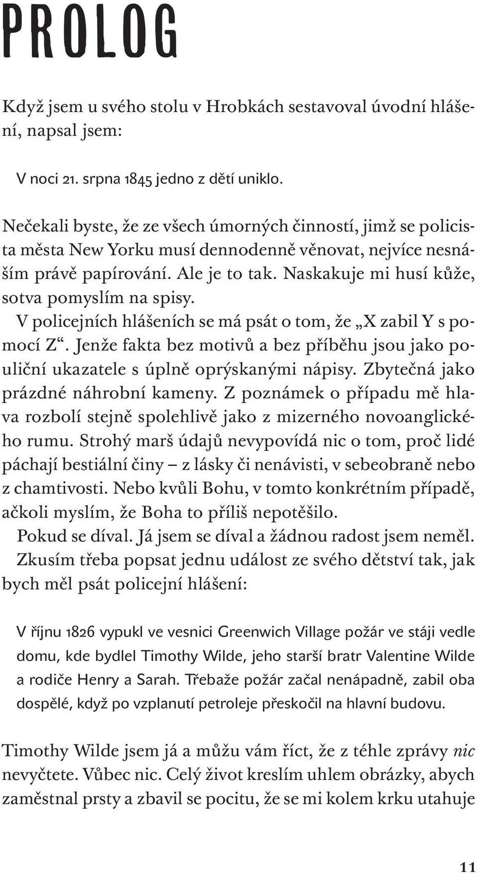 Naskakuje mi husí kůže, sotva pomyslím na spisy. V policejních hlášeních se má psát o tom, že X zabil Y s pomocí Z.