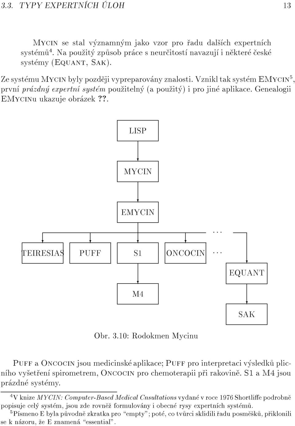 vznikltaksyst memycin5, EMycinuukazujeobr zek??.lisp? TEIRESIAS? PUFF? EMYCIN M4 S1?? ONCOCIN:::?