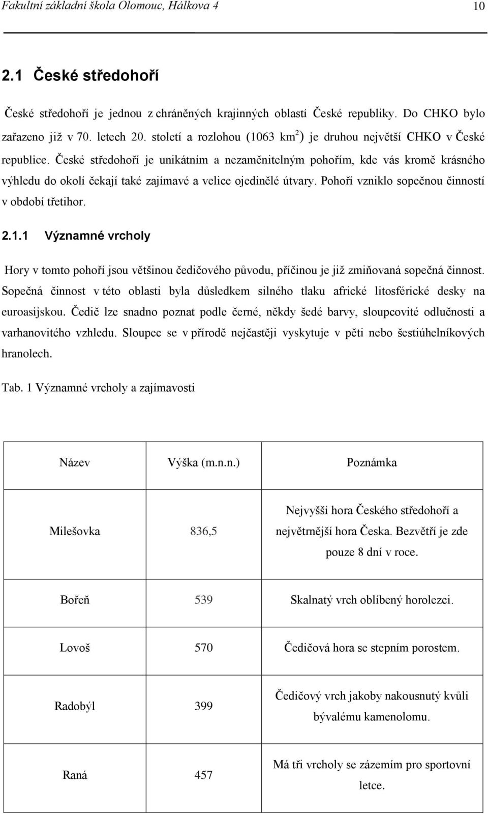 České středohoří je unikátním a nezaměnitelným pohořím, kde vás kromě krásného výhledu do okolí čekají také zajímavé a velice ojedinělé útvary. Pohoří vzniklo sopečnou činností v období třetihor. 2.1.