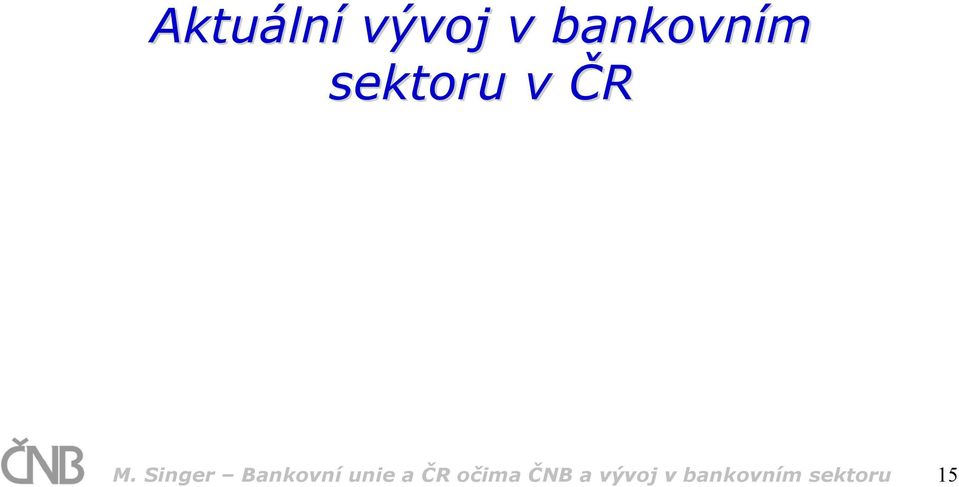 Singer Bankovní unie a ČR