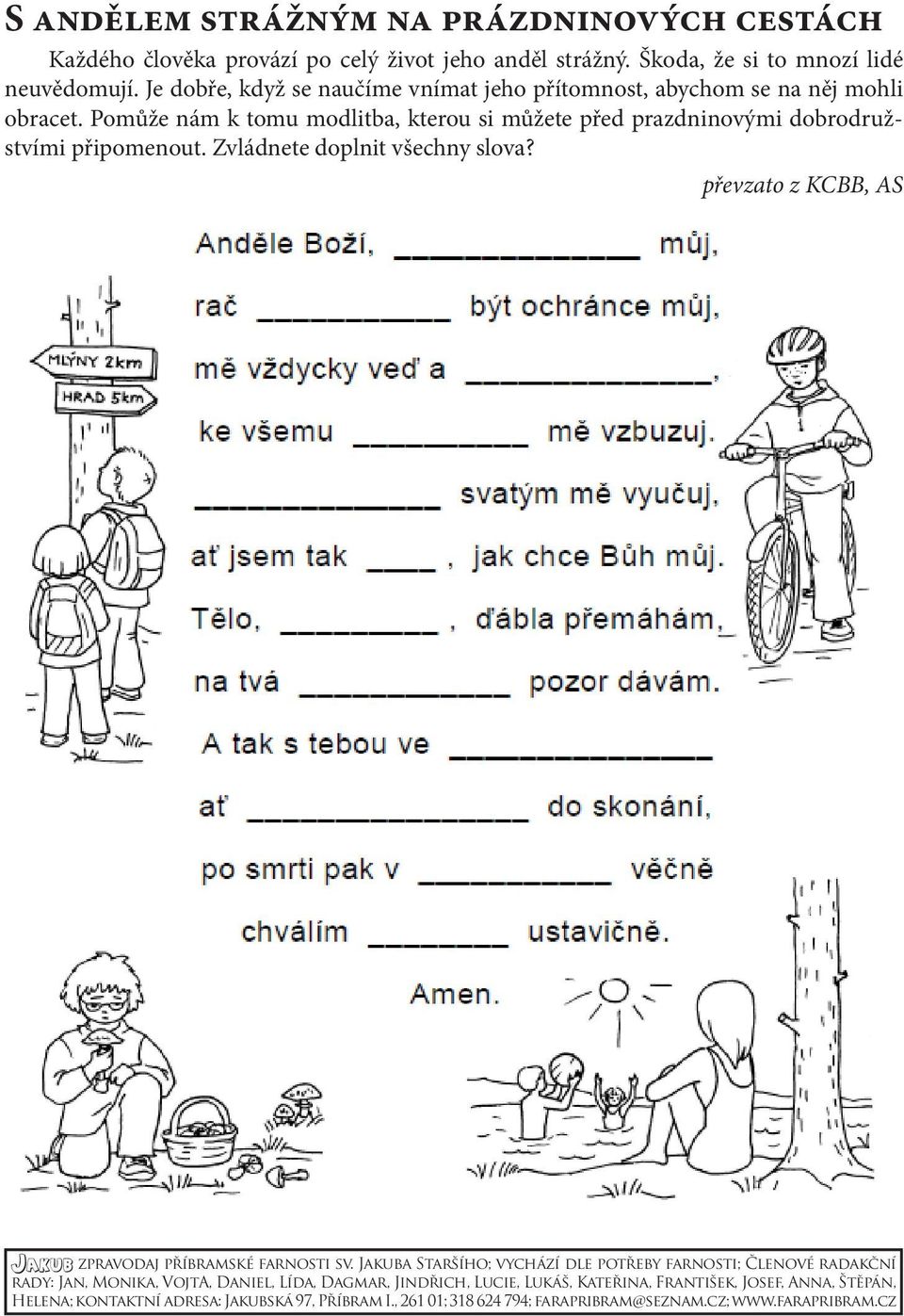 Zvládnete doplnit všechny slova? převzato z KCBB, AS Jakub zpravodaj příbramské farnosti sv.