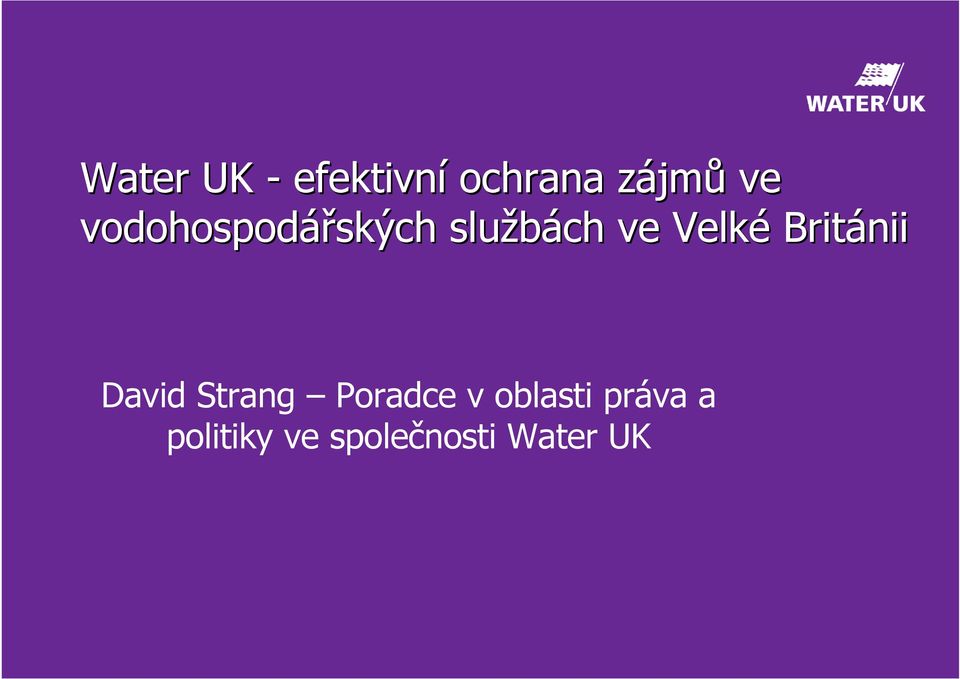 Velké Británii David Strang Poradce v