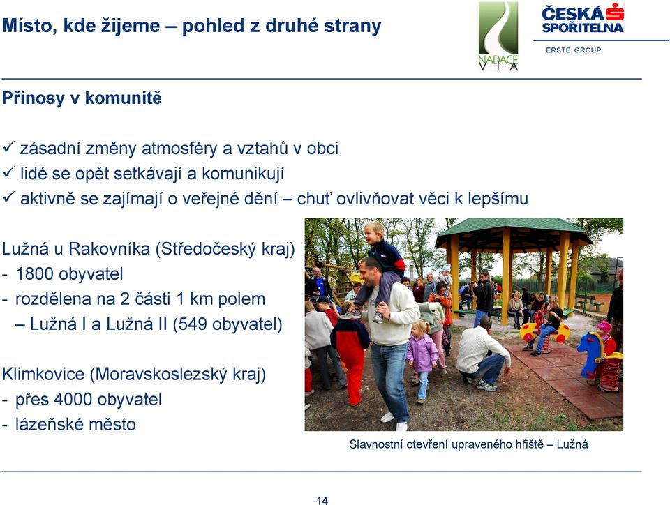 Rakovníka (Středočeský kraj) - 1800 obyvatel -rozdělena na 2 části 1 km polem Lužná I a Lužná II (549