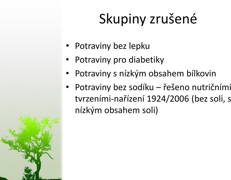 Potraviny bez sodíku řešeno nutričními