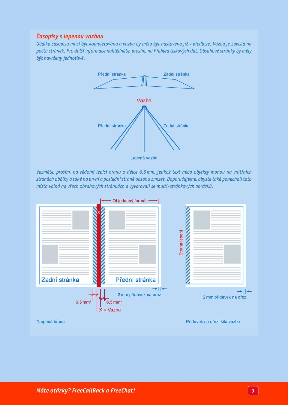Přední stránka Zadní stránka Vazba Přední stránka Zadní stránka Lapená vazba Vezměte, prosím, na vědomí lepící hranu o délce 6.
