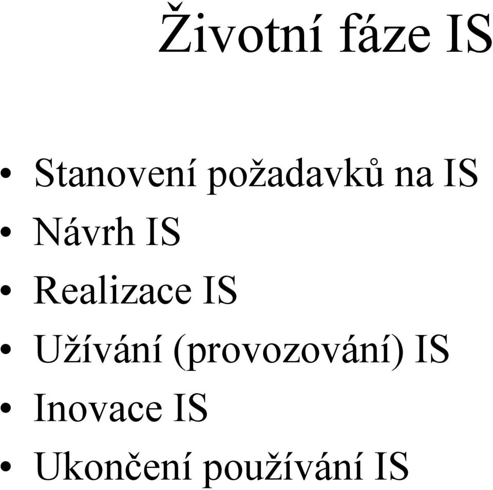 Realizace IS Užívání