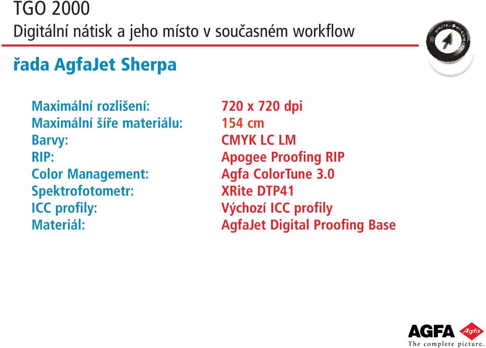 Color Management: Agfa ColorTune 3.