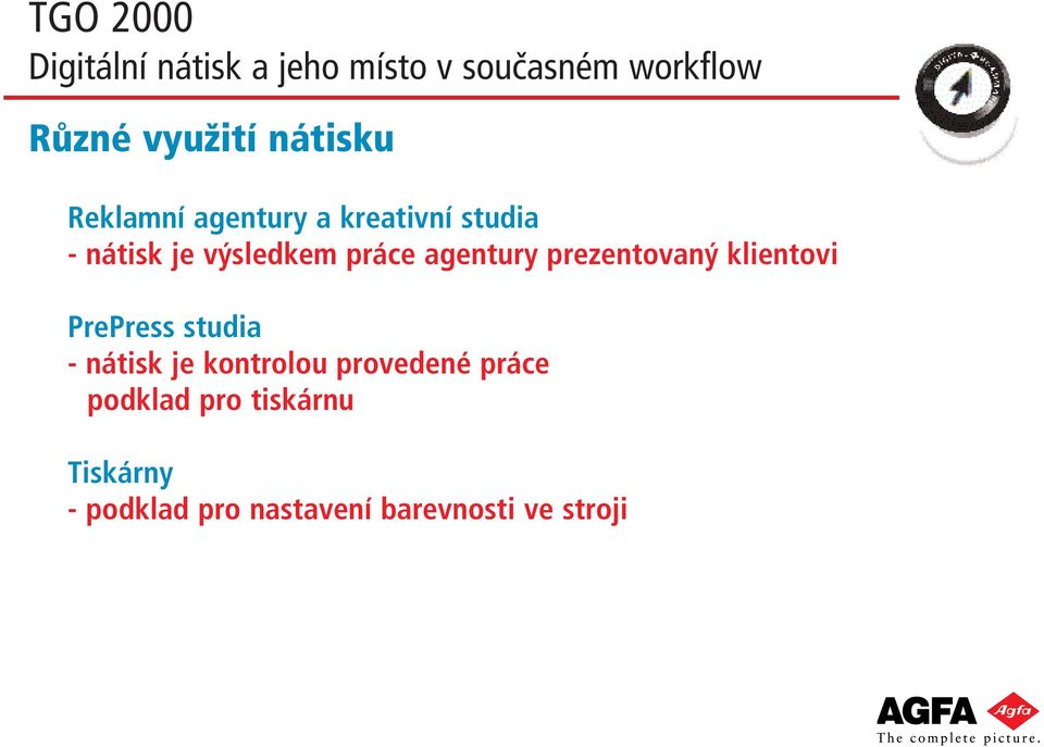 PrePress studia - nátisk je kontrolou provedené práce podklad