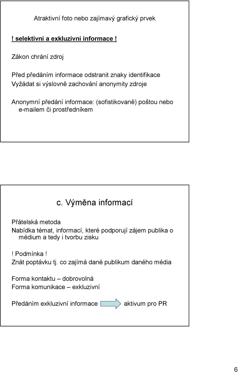 informace: (sofistikovaně) poštou nebo e-mailem či prostředníkem c.