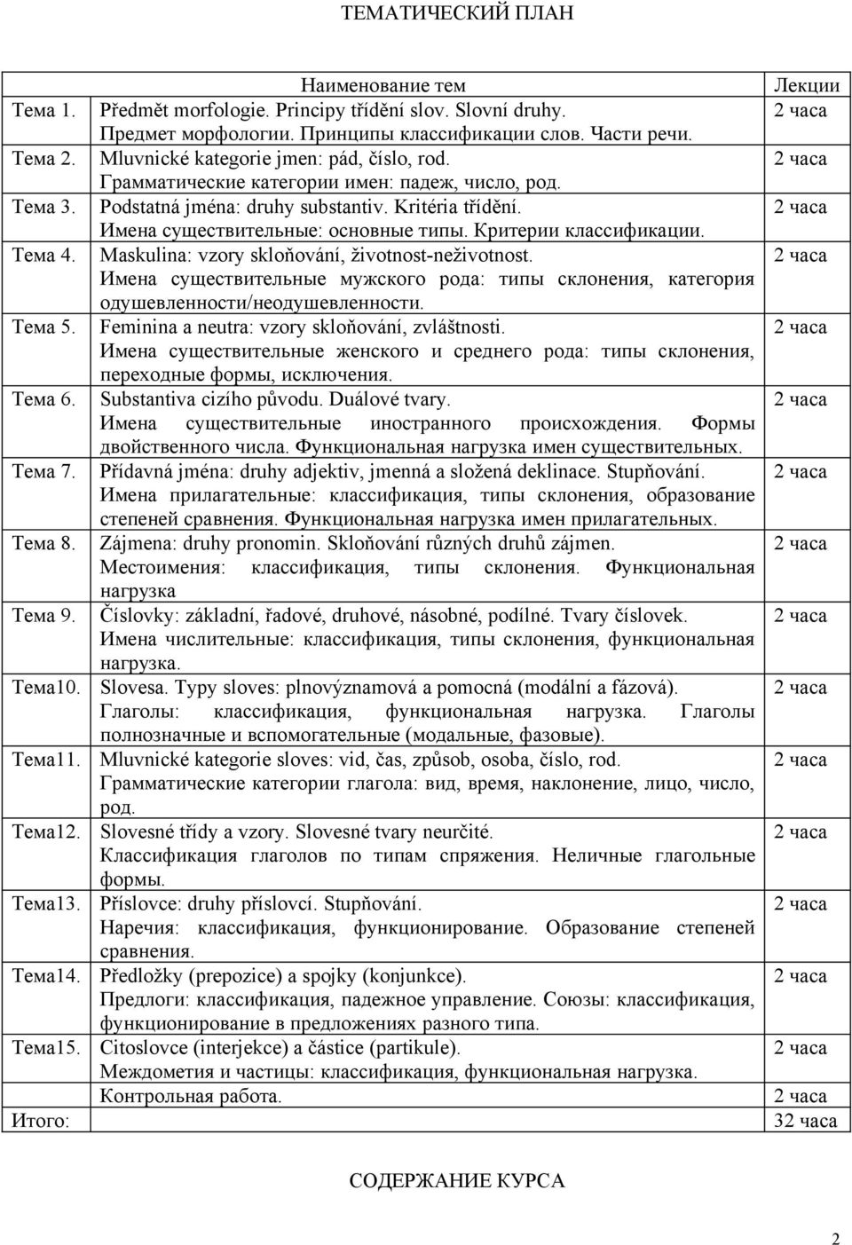 Podstatná jména: druhy substantiv. Kritéria třídění. Имена существительные: основные типы. Критерии классификации. Maskulina: vzory skloňování, životnost-neživotnost.