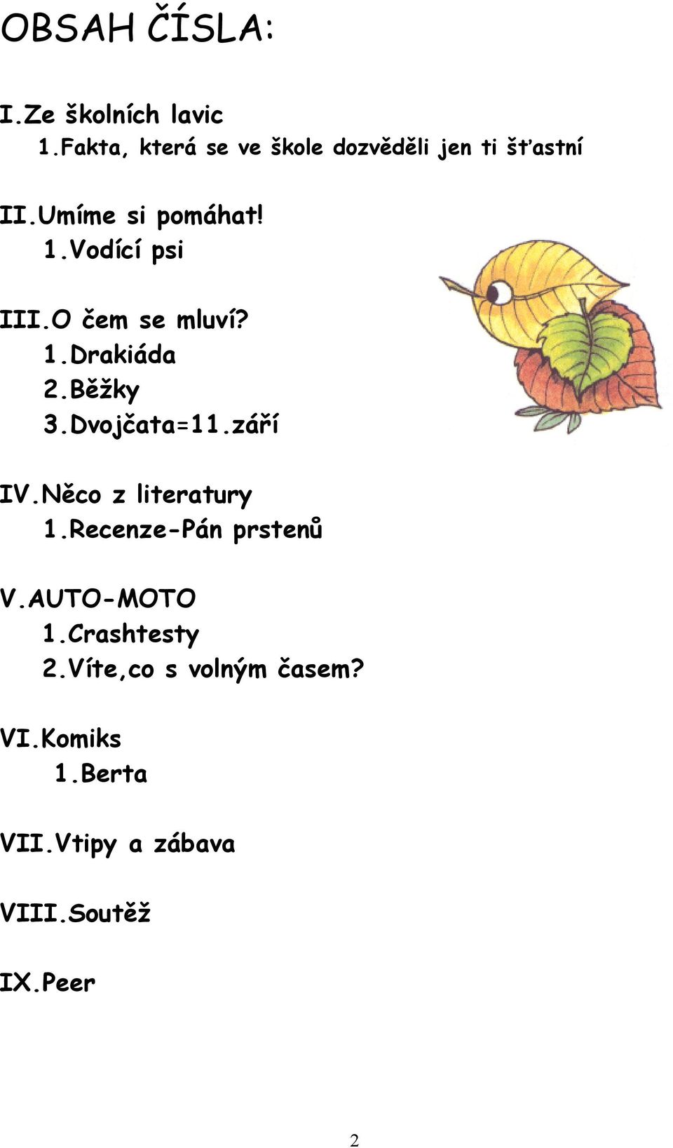 Vodící psi III.O čem se mluví? 1.Drakiáda 2.Běžky 3.Dvojčata=11.září IV.