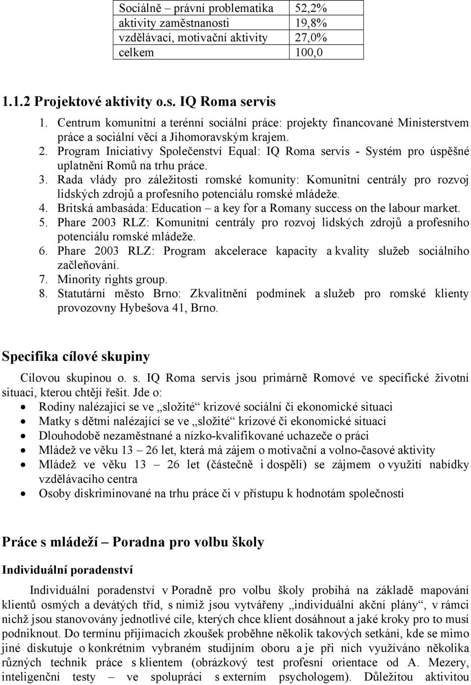 Program Iniciativy Společenství Equal: IQ Roma servis - Systém pro úspěšné uplatnění Romů na trhu práce. 3.