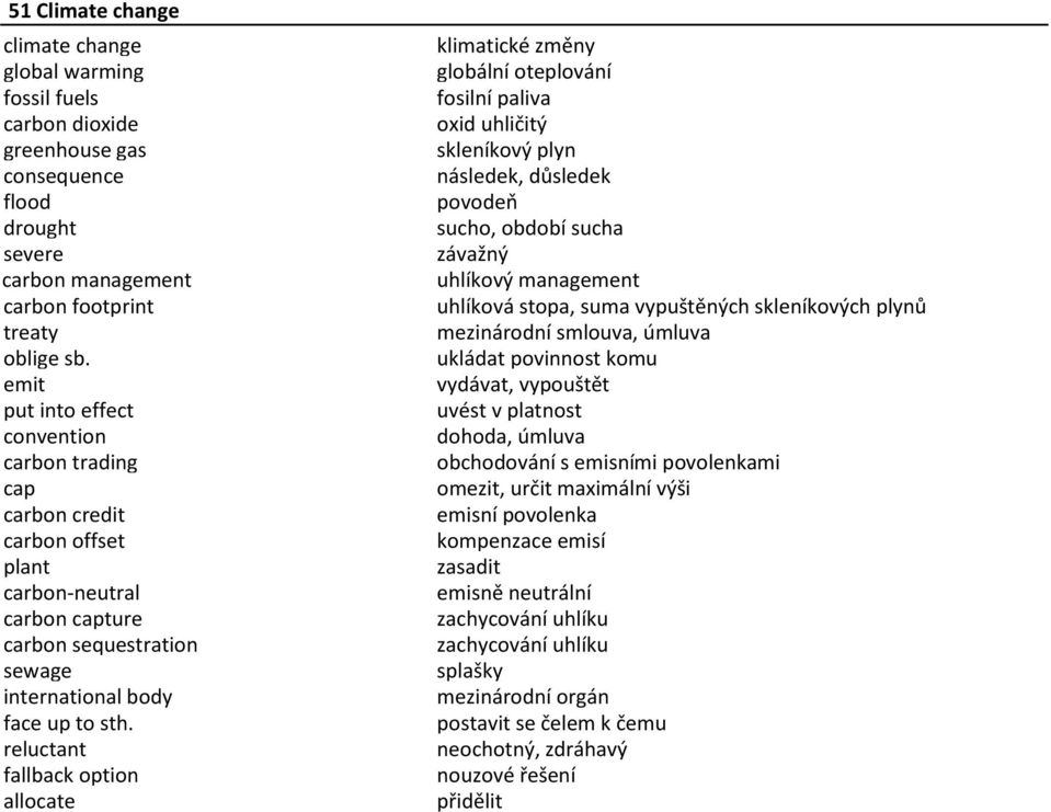 reluctant fallback option allocate klimatické změny globální oteplování fosilní paliva oxid uhličitý skleníkový plyn následek, důsledek povodeň sucho, období sucha závažný uhlíkový management