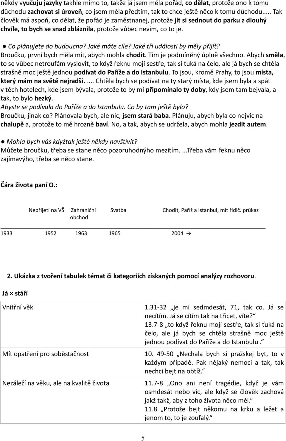 Jaké máte cíle? Jaké tři události by měly přijít? Broučku, první bych měla mít, abych mohla chodit. Tím je podmíněný úplně všechno.