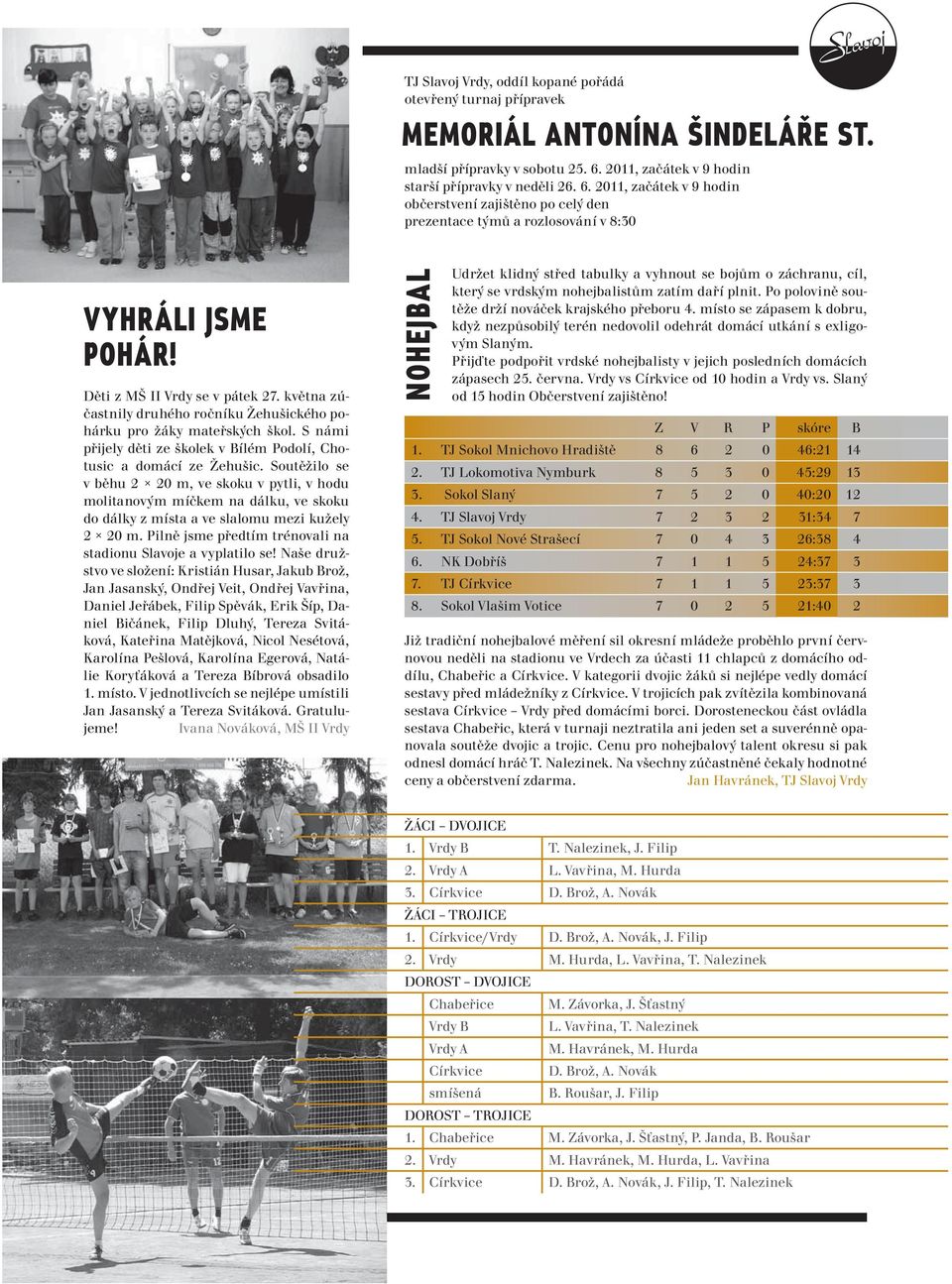 Děti z MŠ II Vrdy se v pátek 27. května zúčastnily druhého ročníku Žehušického pohárku pro žáky mateřských škol. S námi přijely děti ze školek v Bílém Podolí, Chotusic a domácí ze Žehušic.