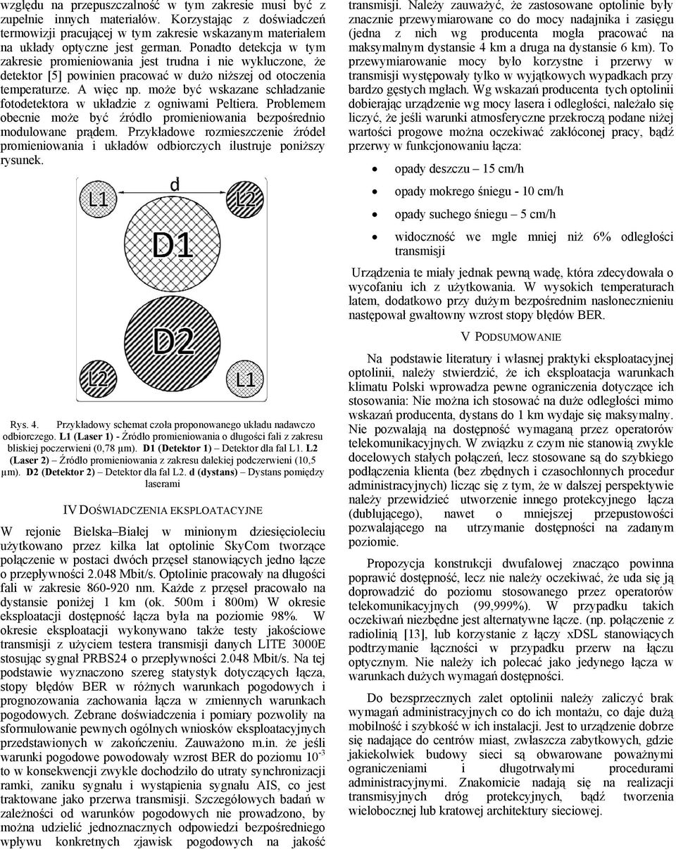 może być wskazane schładzanie fotodetektora w układzie z ogniwami Peltiera. Problemem obecnie może być źródło promieniowania bezpośrednio modulowane prądem.