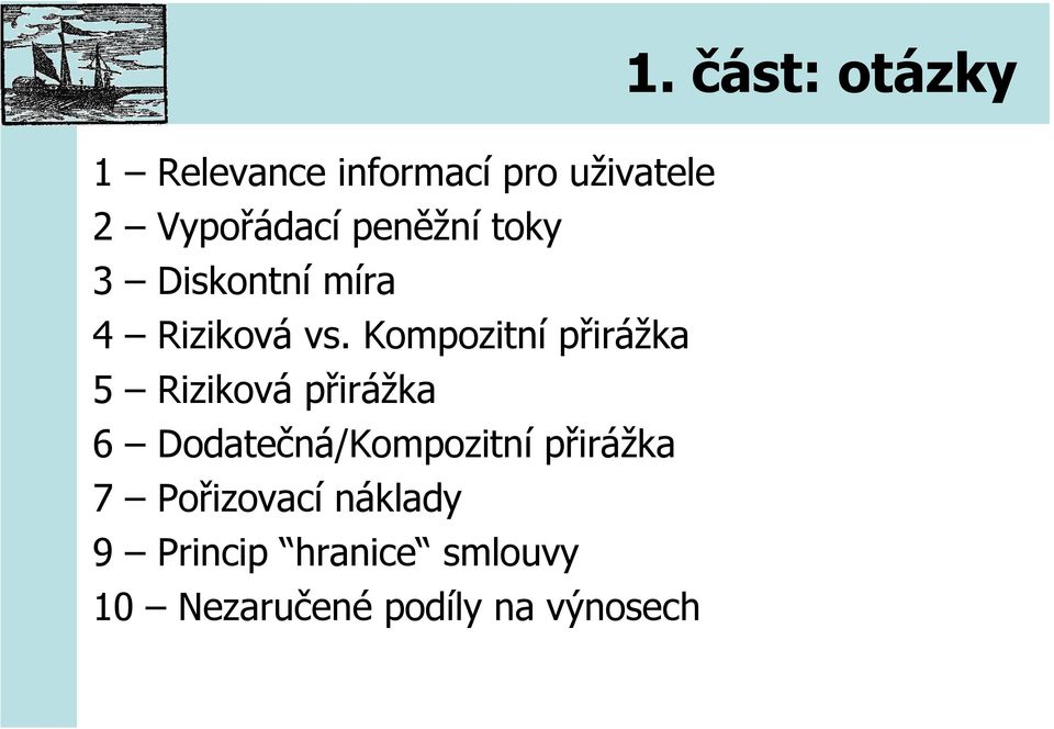 Kompozitní přirážka 5 Riziková přirážka 6 Dodatečná/Kompozitní