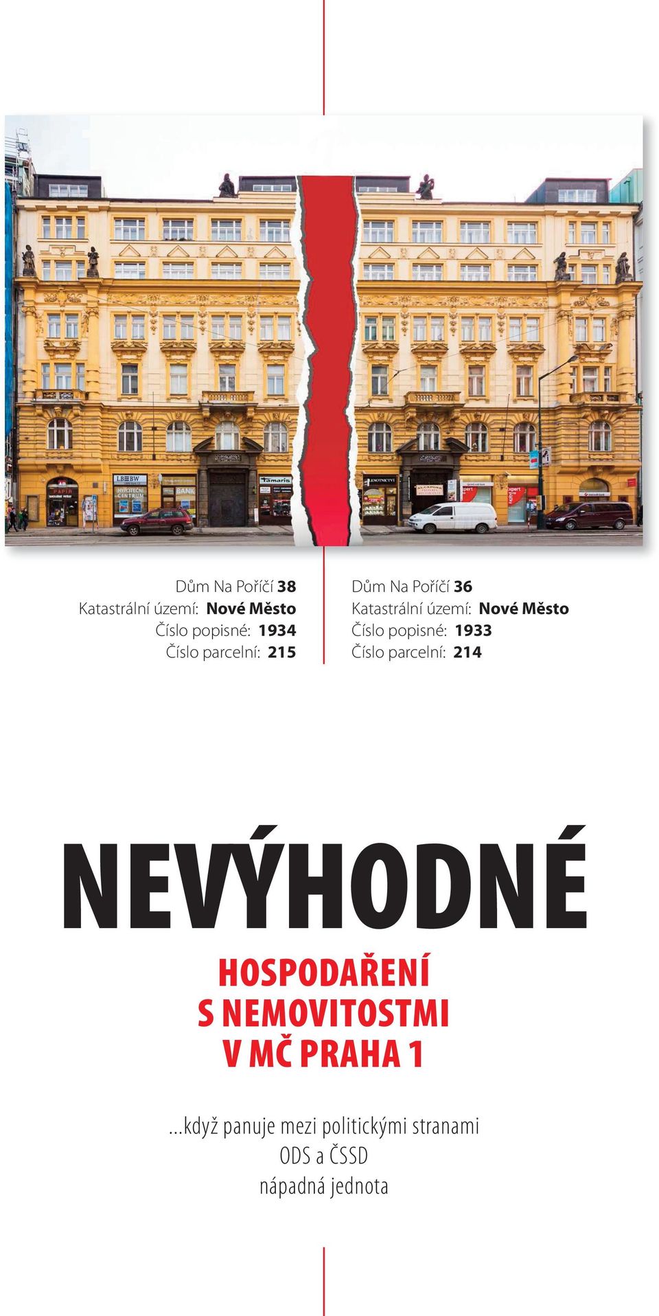 214 NEVÝHODNÉ HOSPODAŘENÍ S NEMOVITOSTMI V MČ PRAHA 1.