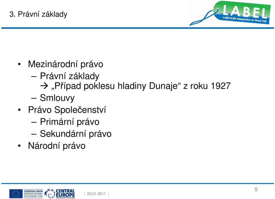 Dunaje z roku 1927 Smlouvy Právo